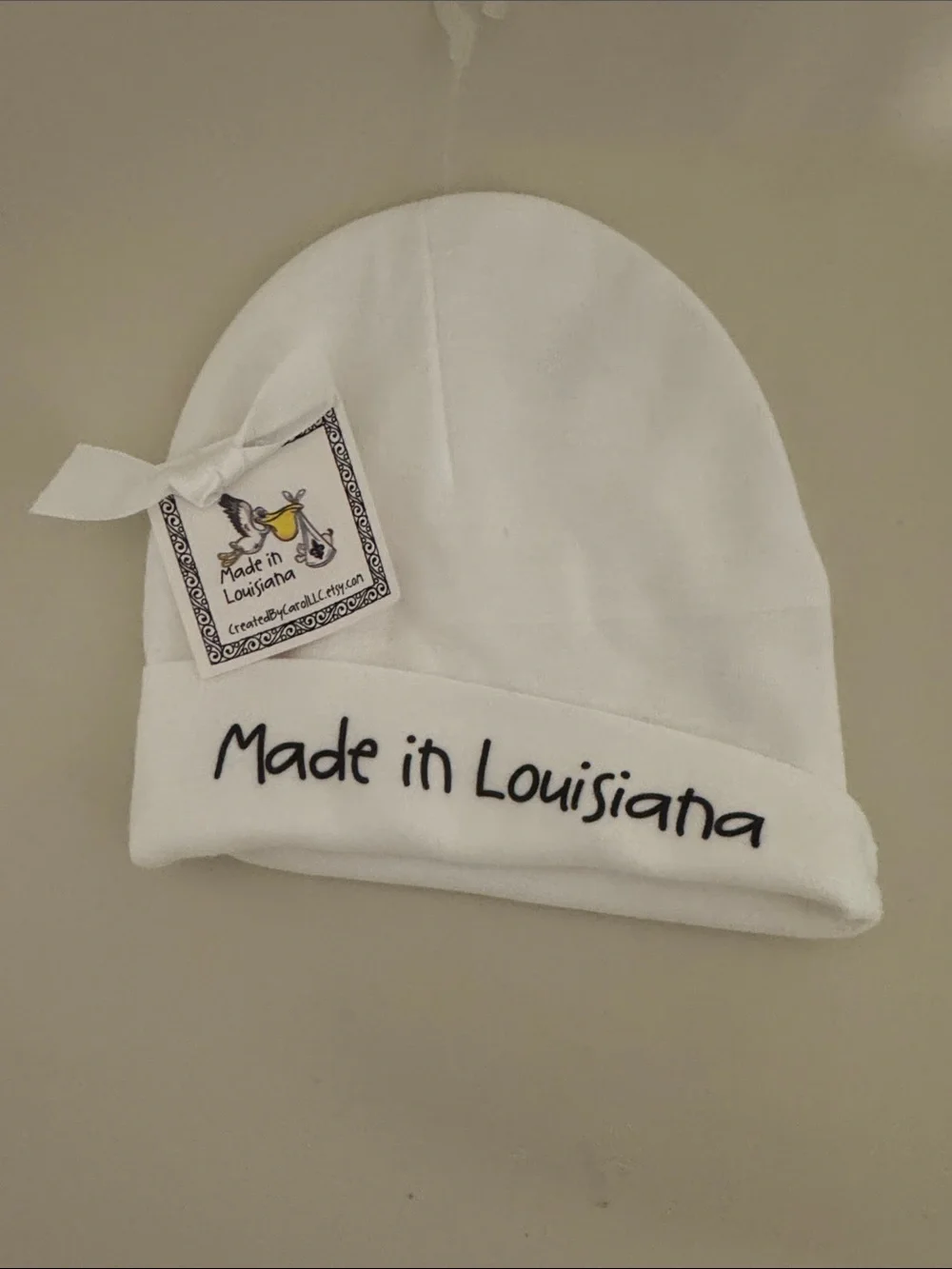 Made in Louisiana White Baby Beanie - Kids Accessories
